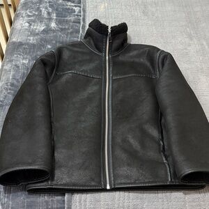 Zara Women’s Black Faux Shearling Puffer Jacket